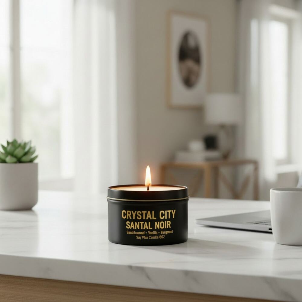 Sacred Grove Luxury Soy Wax Crystal Candle 8 oz - Picture 2 of 5